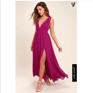 Lulu’s heavenly hues magenta maxi dress